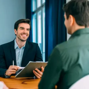 Sollicitatiegesprek tussen de medewerker en kandidaat